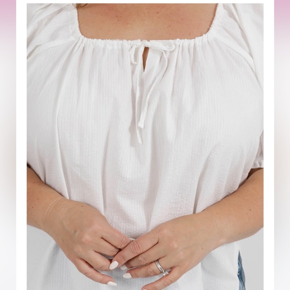 NWT 2X Smash and Tess ivory puff sleeve top - Picture 4 of 10